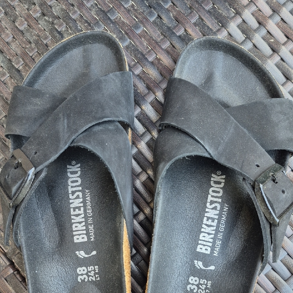 Birkenstock Black Cross-Strap Sandals - Picture 7 of 10